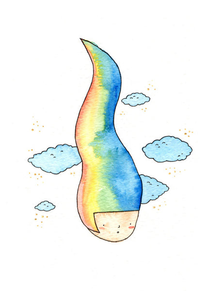 Things are ok - original watercolor 5 x 7 art print